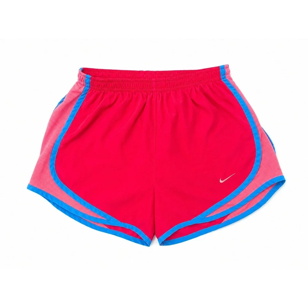 Nike Womens Dri-FIT Tempo Running Shorts Pink Blue XS Athletic Gym Workout